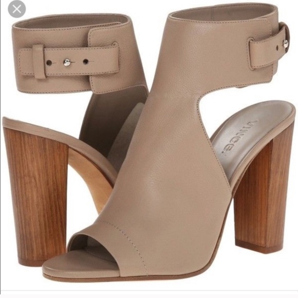 NWT VINCE WOODEN BLOCK HEEL SANDAL BOOTIE 9 - Picture 2 of 8